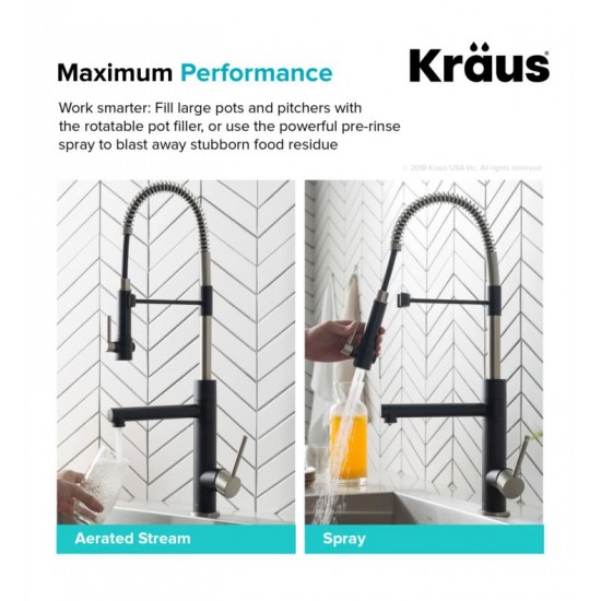 Kraus KPF-1603 Artec Pro 24 3/4" Single Handle Deck Mounted Pull-Down Kitchen Faucet