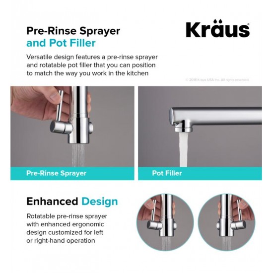 Kraus KPF-1603 Artec Pro 24 3/4" Single Handle Deck Mounted Pull-Down Kitchen Faucet