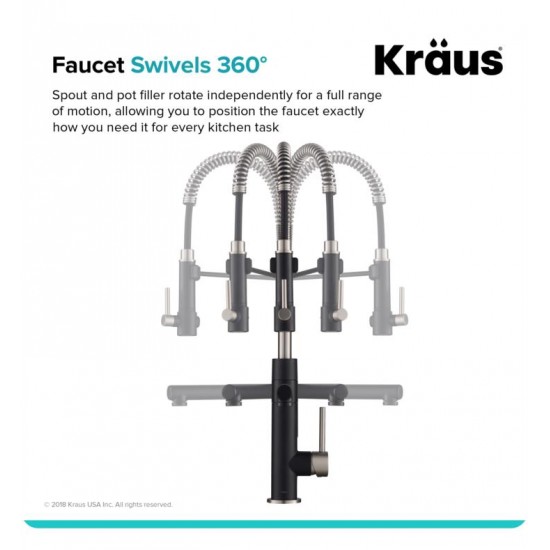 Kraus KPF-1603 Artec Pro 24 3/4" Single Handle Deck Mounted Pull-Down Kitchen Faucet