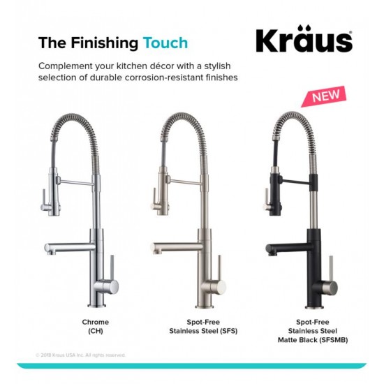 Kraus KPF-1603 Artec Pro 24 3/4" Single Handle Deck Mounted Pull-Down Kitchen Faucet