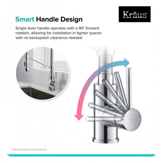 Kraus KPF-1610 Bolden 10 3/4" Commercial Style Single Handle Deck Mounted Pull-Down Kitchen Faucet