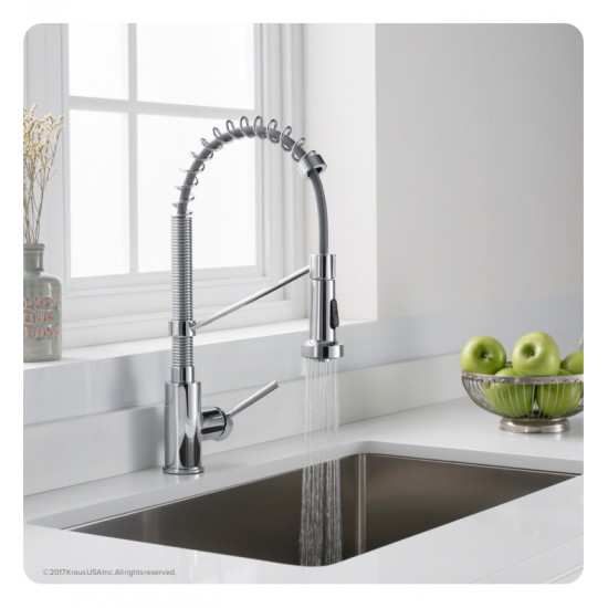 Kraus KPF-1610 Bolden 10 3/4" Commercial Style Single Handle Deck Mounted Pull-Down Kitchen Faucet