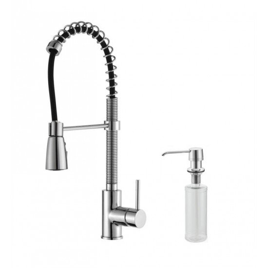 Kraus KPF-1612-KSD-30 8 1/2" Commercial Style Single Handle Deck Mounted Pull-Down Kitchen Faucet with Soap Dispenser