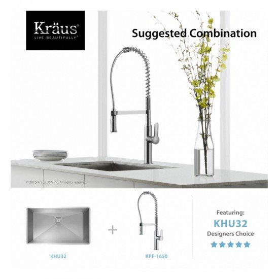Kraus KPF-1650 Nola 8 5/8" Single Handle Deck Mounted Pull-Down Kitchen Faucet