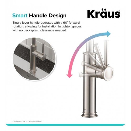 Kraus KPF-1681 Sellette 9 3/4" Single Handle Deck Mount Bar Kitchen Faucet