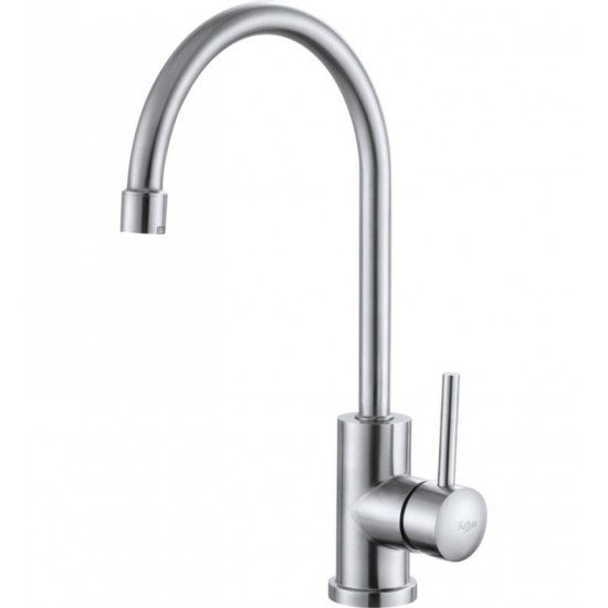 Kraus KPF-2160-SD20 7 5/8" Single Handle Deck Mounted Stainless Steel Kitchen Bar Faucet with Soap Dispenser