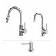 Kraus KPF-2620-2600-41CH Oletto 10 1/2" Pull-Down Kitchen Faucet with Bar/Prep Faucet and Soap Dispenser
