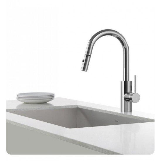 Kraus KPF-2620-2600-41CH Oletto 10 1/2" Pull-Down Kitchen Faucet with Bar/Prep Faucet and Soap Dispenser