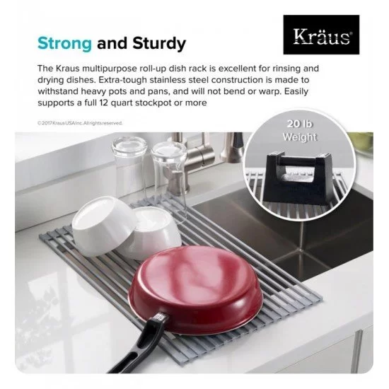 Kraus KRM-10 20 1/2 Multipurpose Roll-Up Dish Drying
