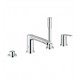  Grohe 23048003 Eurostyle Cosmopolitan 8 3/4" Four Hole Widespread/Deck Mounted Roman Tub Filler with Handshower in Chrome