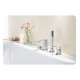  Grohe 23048003 Eurostyle Cosmopolitan 8 3/4" Four Hole Widespread/Deck Mounted Roman Tub Filler with Handshower in Chrome