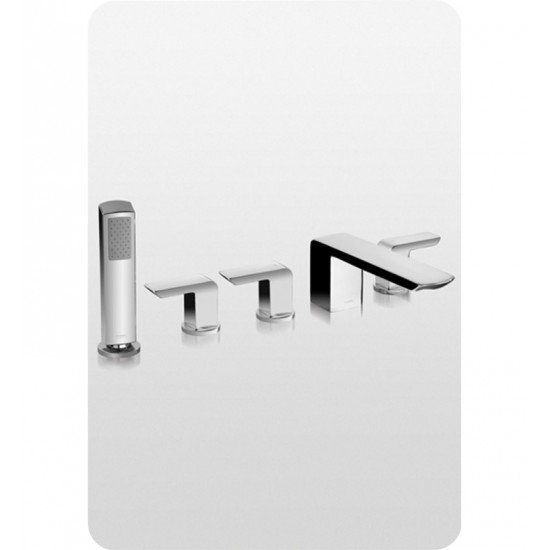 TOTO TB960S1 Soirée® Deck-Mount Bath Faucet with Lever Handles, Hand Shower and Diverter Trim
