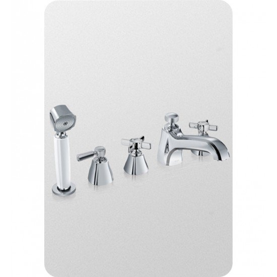 TOTO TB970S Guinevere® Deck-Mount Bath Faucet with Cross Handles, Handshower and Diverter