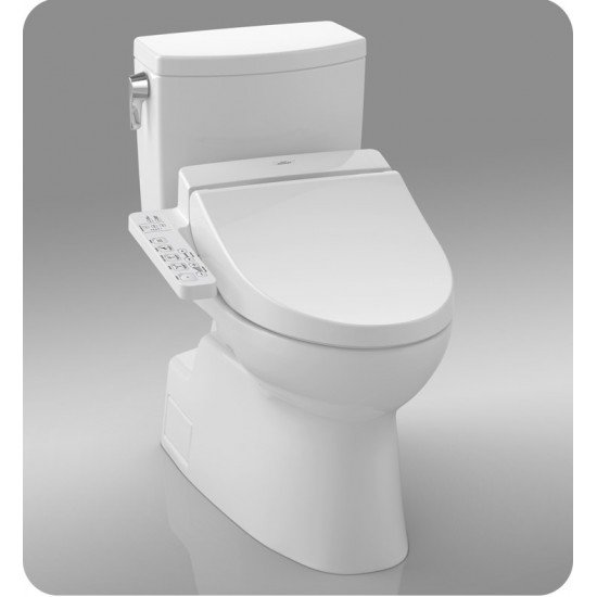 TOTO MW4742034CUFG#01 Vespin II 1G Two-Piece Elongated Toilet with 1.0 GPF Single Flush and C100 Connect+ Washlet