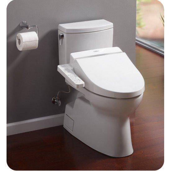 TOTO MW4742034CUFG#01 Vespin II 1G Two-Piece Elongated Toilet with 1.0 GPF Single Flush and C100 Connect+ Washlet