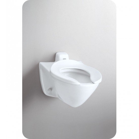 TOTO CT708EV Commercial Flushometer Wall Mount Elongated Bowl with 1.28 GPF Single Flush and Back Spud Inlet