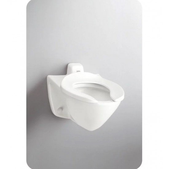 TOTO CT708EV Commercial Flushometer Wall Mount Elongated Bowl with 1.28 GPF Single Flush and Back Spud Inlet