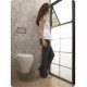 TOTO CT418F Aquia Wall-Hung One-Piece Elongated Toilet, Universal Height and 1.6 GPF & 0.9 GPF Dual-Flush
