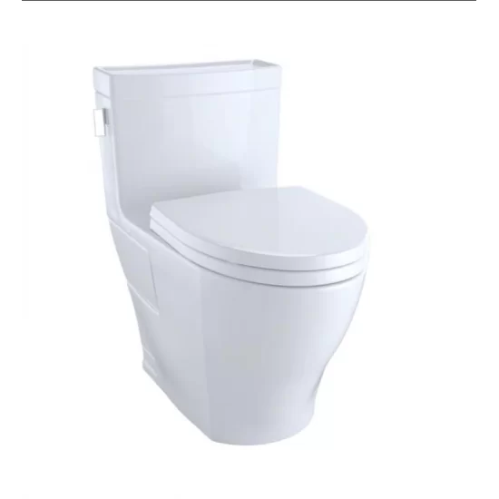 Toto Legato Elongated 1.28 GPF One-Piece Universal Height Toilet, Cotton White