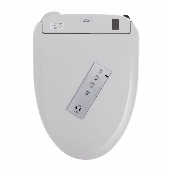TOTO SW574T20#01 Connect+ 15 3/8" S300E Elongated Washlet with Wireless Remote & Concealed Supply Connection in Cotton